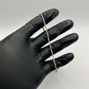 Moissanite Tennis Bracelet Real Gold VVS D Color Iced Out 2mm 6.5 Inch Women